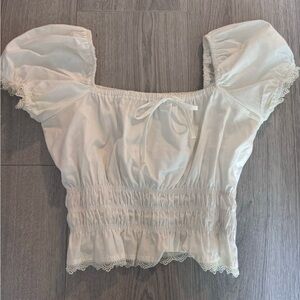 White cropped blouse